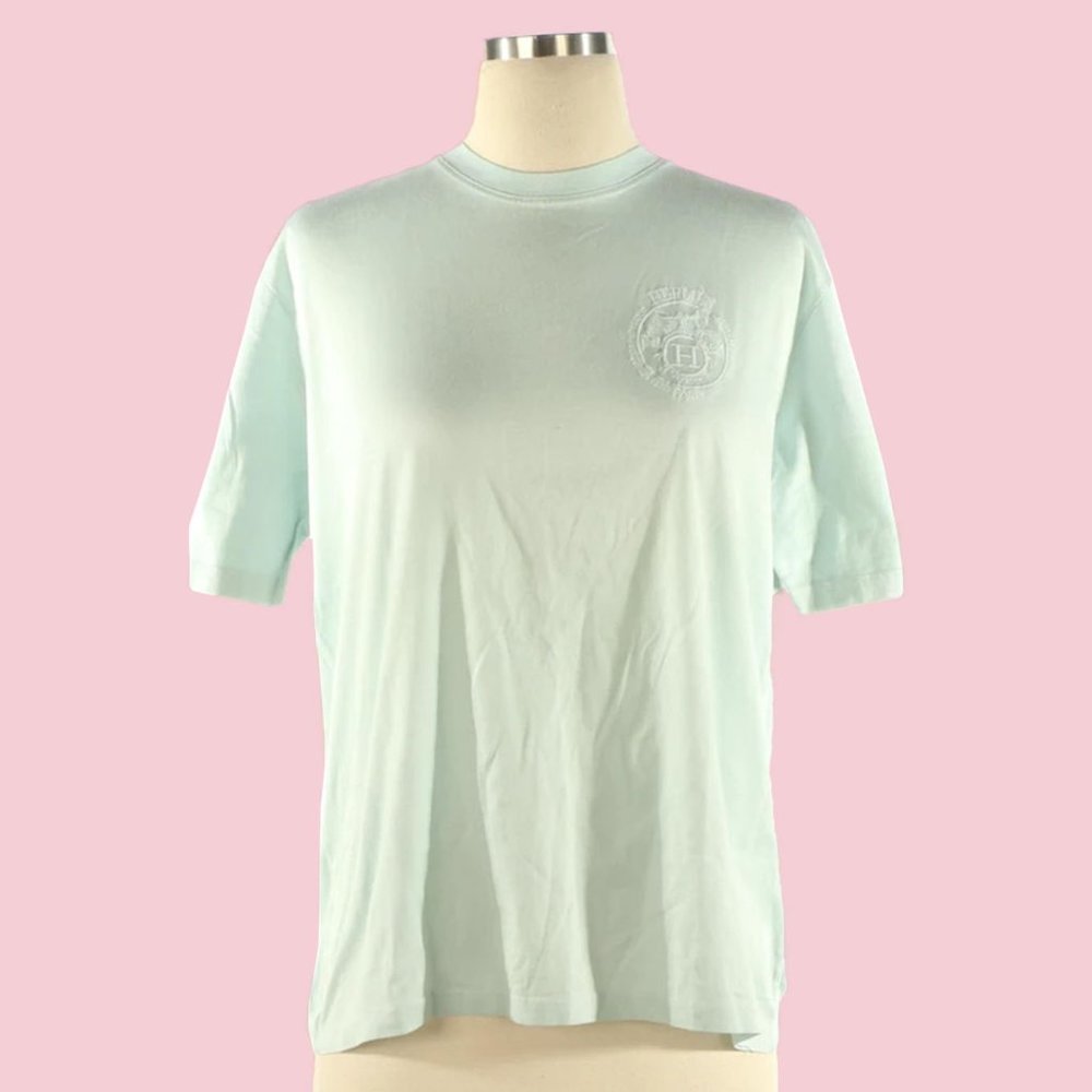 Hermès Vintage Embroidered Logo Tee Shirt